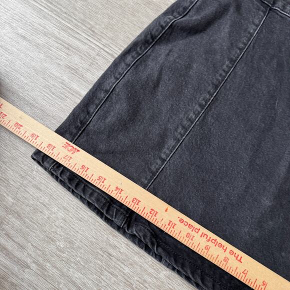 Free People Side Zip Mini Skirt Black Denim Women's 6 28" Waist Stretch Fit - Picture 6 of 7